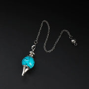 Amulette pendule en perle de turquoise bleue - Mes Bijoux En Pierres Naturelles