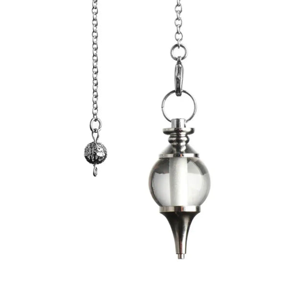 Amulette divinatoire en cristal de roche et perles - Mes Bijoux En Pierres Naturelles