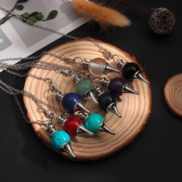 Amulette pendule en perle de turquoise bleue - Mes Bijoux En Pierres Naturelles