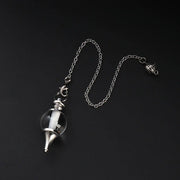 Amulette divinatoire en cristal de roche et perles - Mes Bijoux En Pierres Naturelles