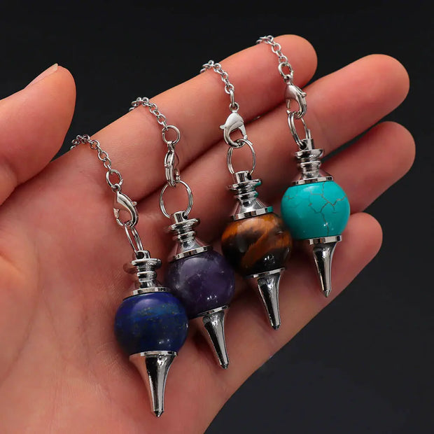 Amulette pendule en perle de turquoise bleue - Mes Bijoux En Pierres Naturelles
