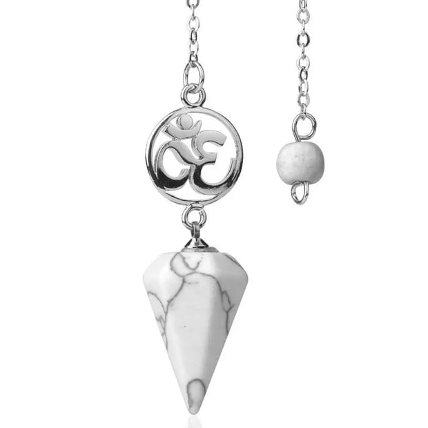 Pendule ésotérique en pierre de turquoise blanche - Mes Bijoux En Pierres Naturelles