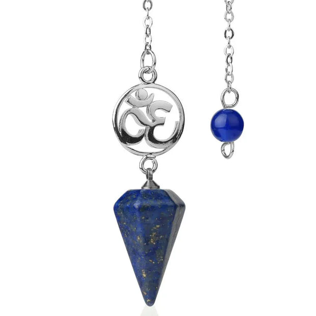 Amulette divinatoire en lapis lazuli Aum - Mes Bijoux En Pierres Naturelles