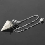 Pendule ésotérique en pierre de turquoise blanche - Mes Bijoux En Pierres Naturelles