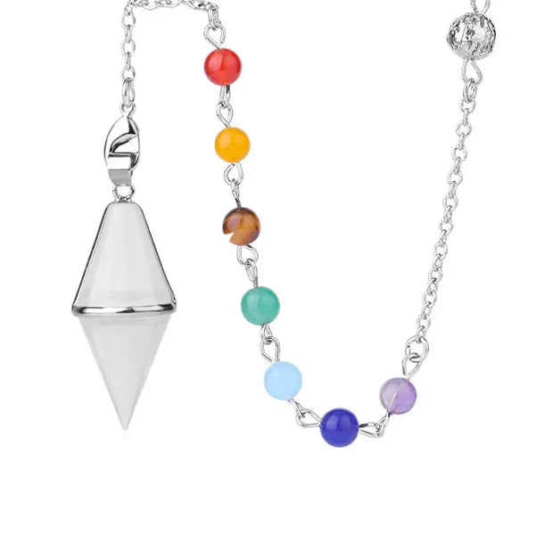 Cristal de roche : Pendule ésotérique pour chakras - Mes Bijoux En Pierres Naturelles