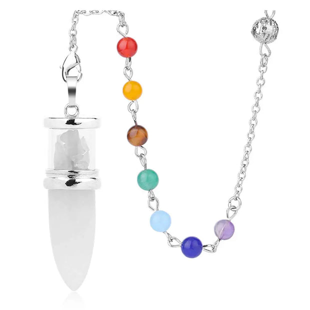 Amulette pendule en cristal de roche - Mes Bijoux En Pierres Naturelles