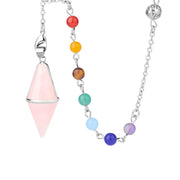 Pendule en quartz rose pour l'harmonisation des 7 chakras - Mes Bijoux En Pierres Naturelles