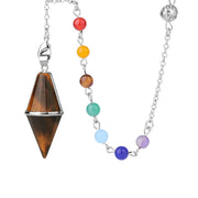 Amulette pendule en œil de tigre pour équilibrer les chakras - Mes Bijoux En Pierres Naturelles