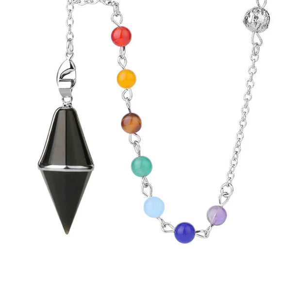 Pendule spirituel en obsidienne pour harmonisation des 7 chakras - Mes Bijoux En Pierres Naturelles