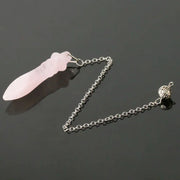 Pendule en quartz rose Thot égyptien - Mes Bijoux En Pierres Naturelles