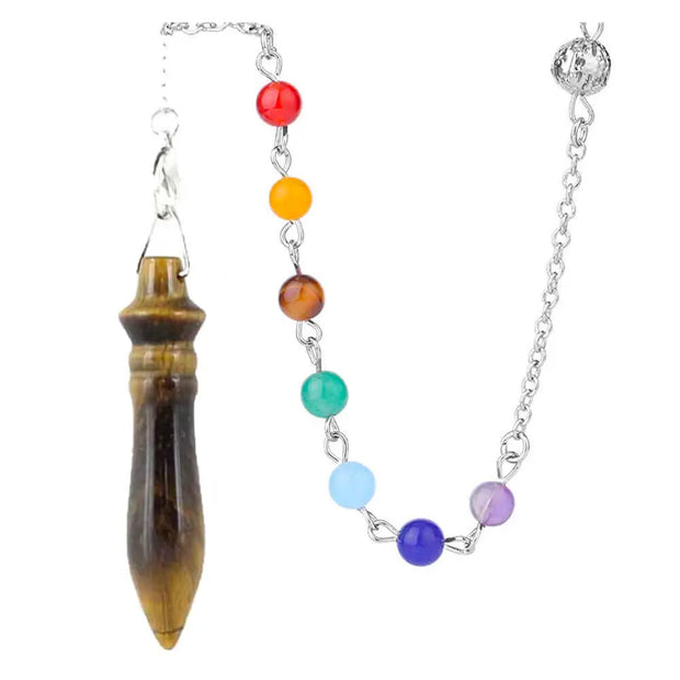 Pendule ésotérique en pierre œil de tigre pour chakras égyptiens - Mes Bijoux En Pierres Naturelles