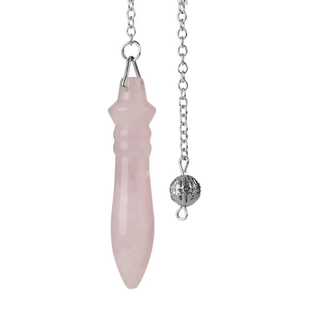 Pendule en quartz rose Thot égyptien - Mes Bijoux En Pierres Naturelles