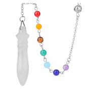 Cristal de roche : pendentif divinatoire chakras égyptiens - Mes Bijoux En Pierres Naturelles