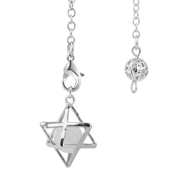 Cristal de roche : Bijou divinatoire merkaba en perle - Mes Bijoux En Pierres Naturelles