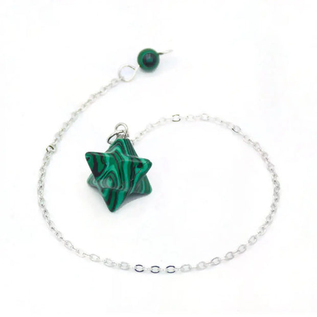 Amulette merkaba en malachite verte - Mes Bijoux En Pierres Naturelles