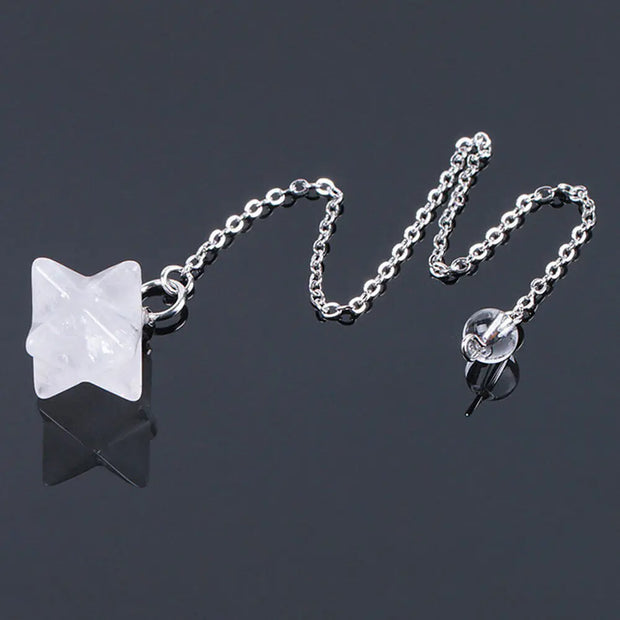 Cristal de roche : Pendule ésotérique Merkaba - Mes Bijoux En Pierres Naturelles