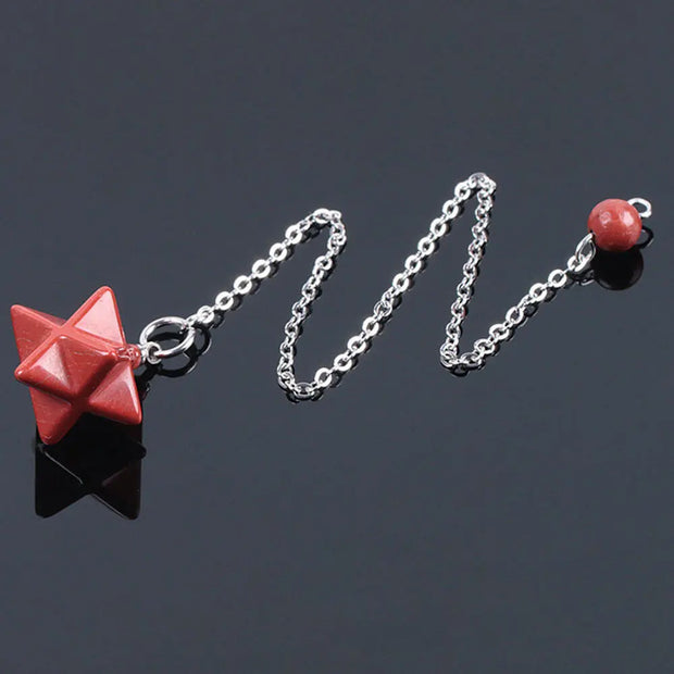 Pendule spirituel en jaspe rouge merkaba - Mes Bijoux En Pierres Naturelles