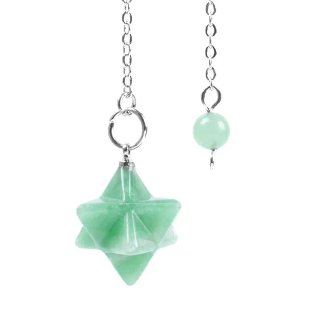 Pendule spirituel en aventurine verte merkaba - Mes Bijoux En Pierres Naturelles