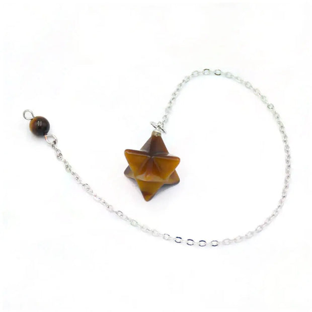 Bijou divinatoire merkaba en pierre d'œil de tigre - Mes Bijoux En Pierres Naturelles