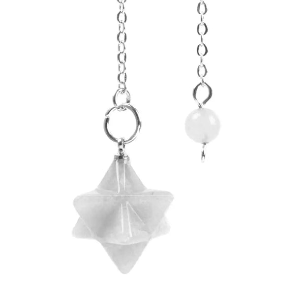 Cristal de roche : Pendule ésotérique Merkaba - Mes Bijoux En Pierres Naturelles