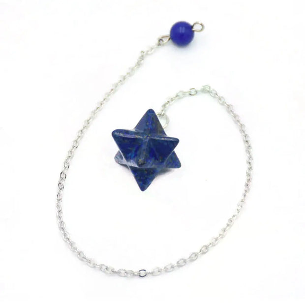 Amulette pendule en lapis lazuli merkaba - Mes Bijoux En Pierres Naturelles