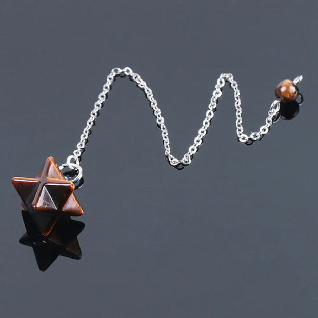 Bijou divinatoire merkaba en pierre d'œil de tigre - Mes Bijoux En Pierres Naturelles