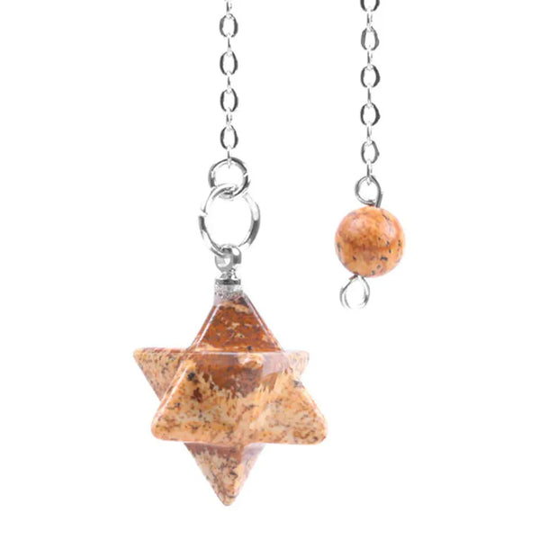 Pendule ésotérique merkaba en jaspe brun - Mes Bijoux En Pierres Naturelles