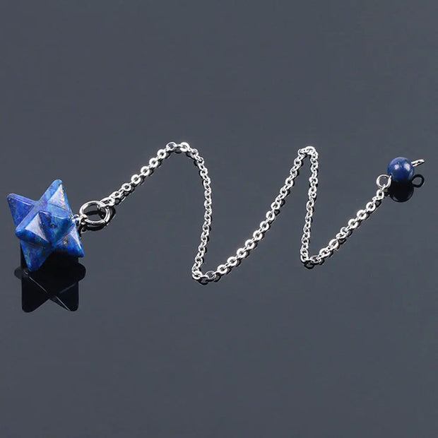 Amulette pendule en lapis lazuli merkaba - Mes Bijoux En Pierres Naturelles