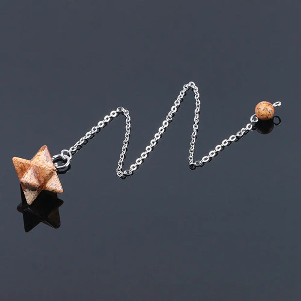 Pendule ésotérique merkaba en jaspe brun - Mes Bijoux En Pierres Naturelles