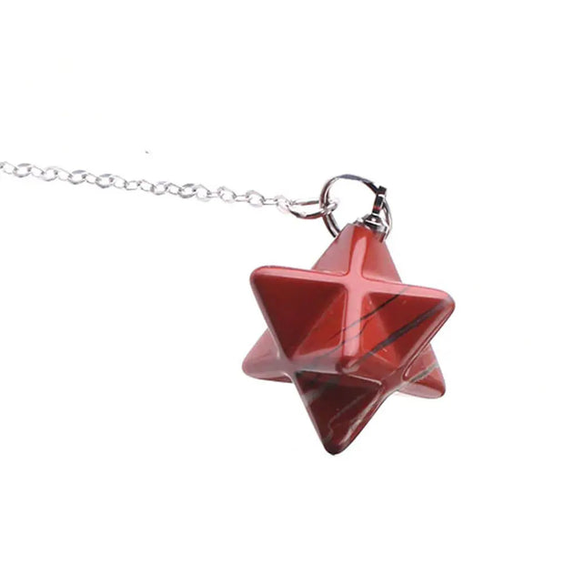 Pendule spirituel en jaspe rouge merkaba - Mes Bijoux En Pierres Naturelles
