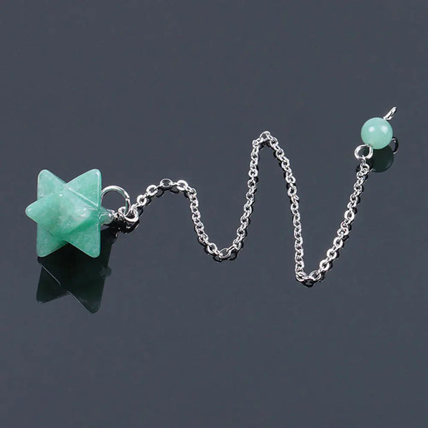 Pendule spirituel en aventurine verte merkaba - Mes Bijoux En Pierres Naturelles