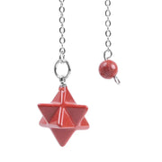 Pendule spirituel en jaspe rouge merkaba - Mes Bijoux En Pierres Naturelles