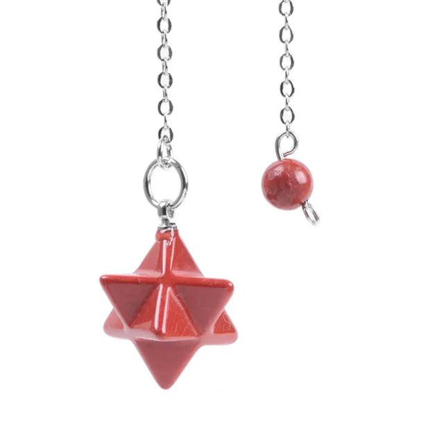 Pendule spirituel en jaspe rouge merkaba - Mes Bijoux En Pierres Naturelles