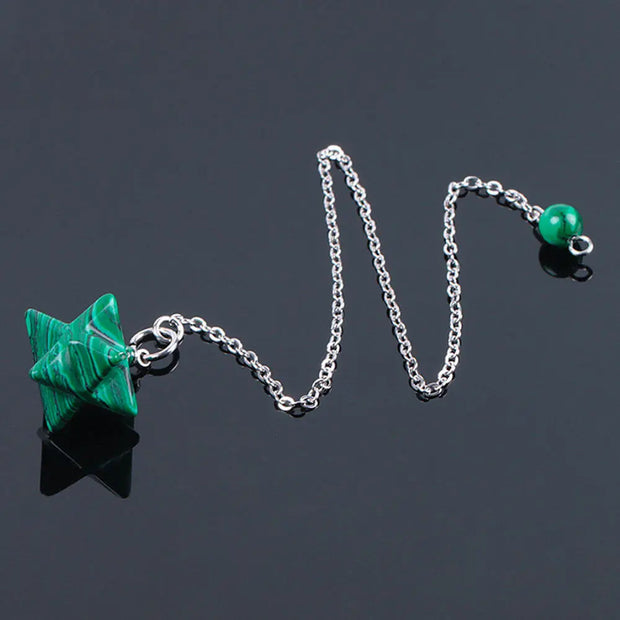 Amulette merkaba en malachite verte - Mes Bijoux En Pierres Naturelles