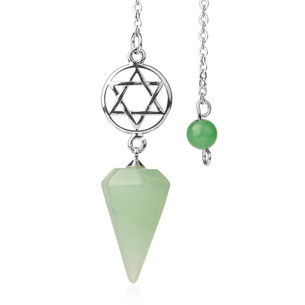 Aventurine verte : pendule divinatoire en forme de pentacle - Mes Bijoux En Pierres Naturelles