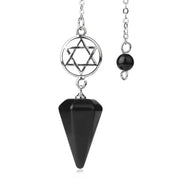 Bijou ésotérique : Amulette en obsidienne noire avec pentacle - Mes Bijoux En Pierres Naturelles