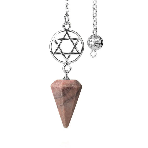 Rhodonite : Bijoux ésotériques pendule pentacle - Mes Bijoux En Pierres Naturelles