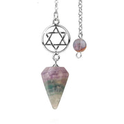 Pendule ésotérique en fluorite avec pentacle - Mes Bijoux En Pierres Naturelles