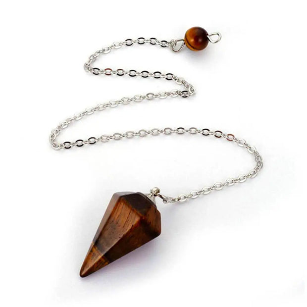 Bijou mystique en œil de tigre - Pendule hexagonal - Mes Bijoux En Pierres Naturelles