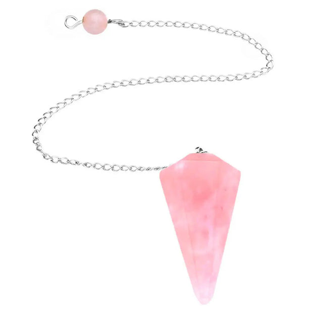 Amulette ésotérique quartz rose hexagonal - Mes Bijoux En Pierres Naturelles