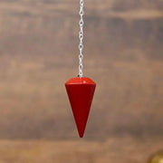 Amulette divinatoire en jaspe rouge hexagonal - Mes Bijoux En Pierres Naturelles