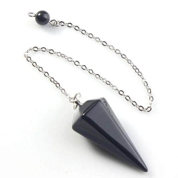 Pendule ésotérique en obsidienne hexagonale - Mes Bijoux En Pierres Naturelles