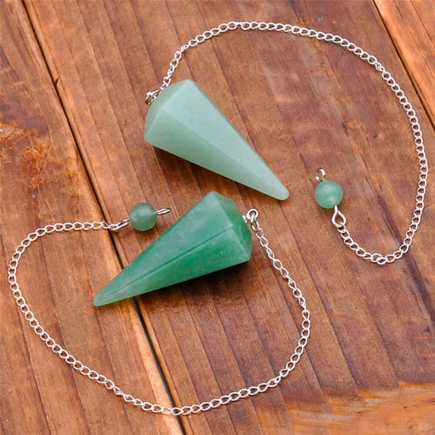 Bijou ésotérique pendule aventurine en forme hexagonale - Mes Bijoux En Pierres Naturelles