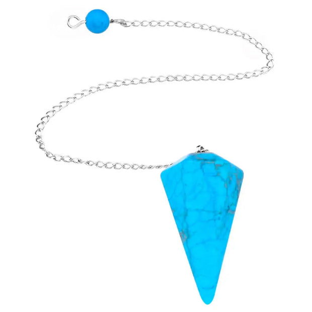 Pierre turquoise pendule ésotérique hexagonal - Mes Bijoux En Pierres Naturelles