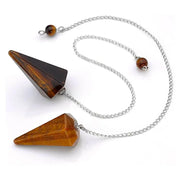 Bijou mystique en œil de tigre - Pendule hexagonal - Mes Bijoux En Pierres Naturelles