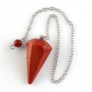 Amulette divinatoire en jaspe rouge hexagonal - Mes Bijoux En Pierres Naturelles