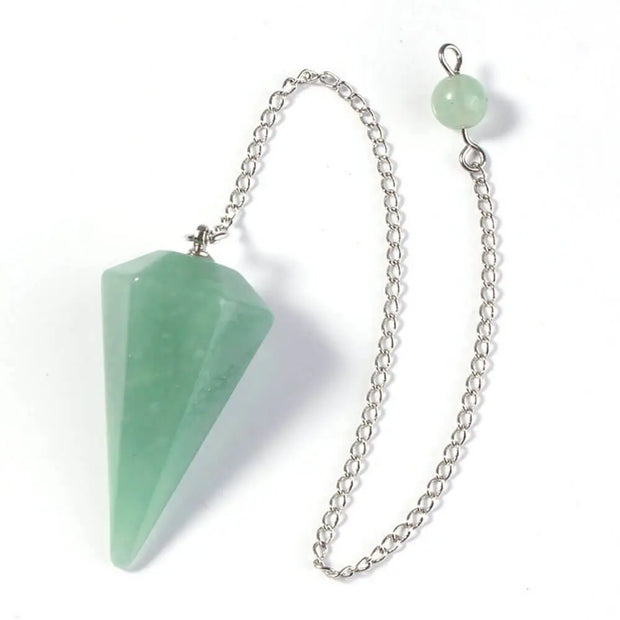 Bijou ésotérique pendule aventurine en forme hexagonale - Mes Bijoux En Pierres Naturelles