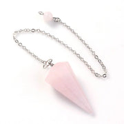 Amulette ésotérique quartz rose hexagonal - Mes Bijoux En Pierres Naturelles