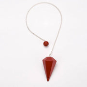 Amulette divinatoire en jaspe rouge hexagonal - Mes Bijoux En Pierres Naturelles
