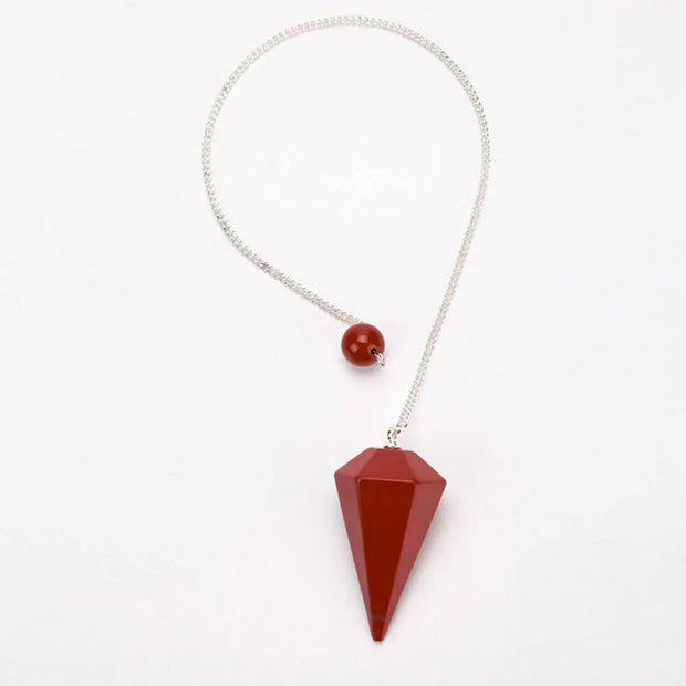 Amulette divinatoire en jaspe rouge hexagonal - Mes Bijoux En Pierres Naturelles